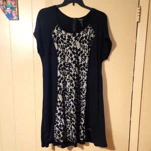 Style & Co Black and Grey Patterned Dress Size 2X